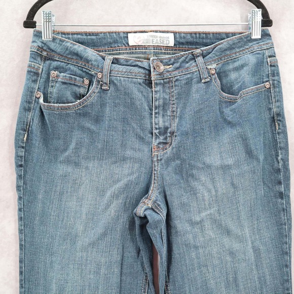 Faded Glory Dark Blue Straight Stretch Eased Jeans Denim Classic 10 Average - Picture 3 of 6